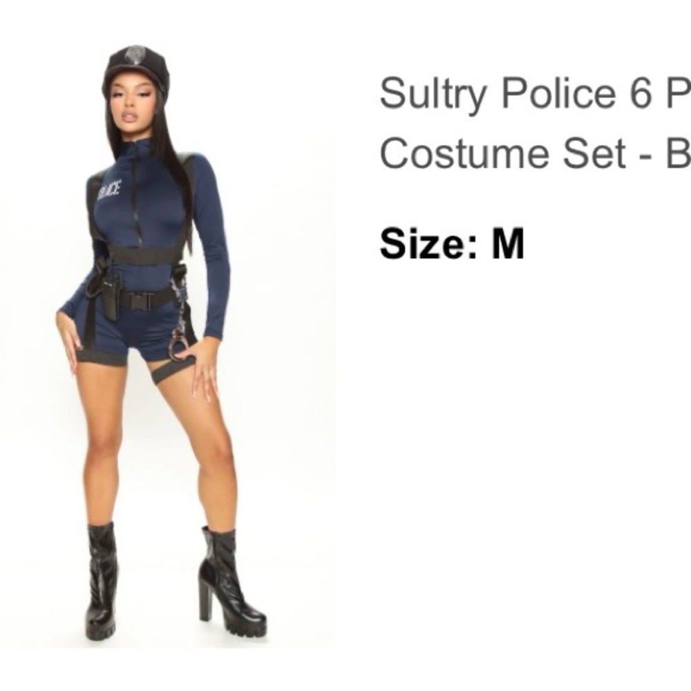 Fashion Nova Sultry Police Costume Set - Blue